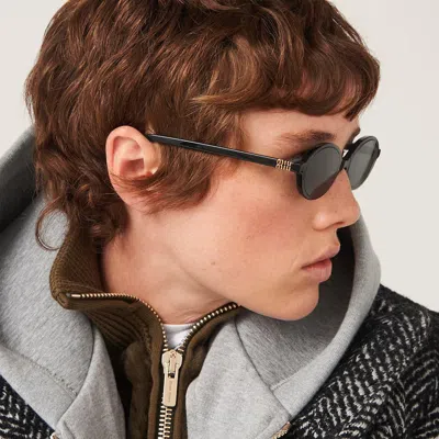 Miu Miu 0mu 04zs Miu Regard 1ab5s0 Nero Sunglasses In Black