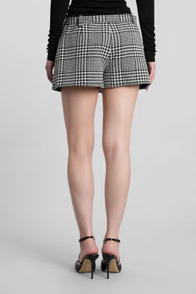 Self-portrait Houndstooth Wool Blend Mini Skirt In Black