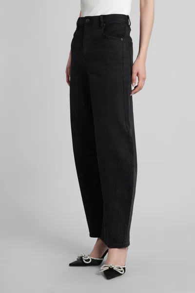 Self-portrait High-waisted Relaxed Fit Black Jeans In Black