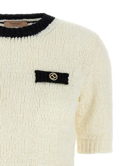 Twinset Oval T Sweater In Neutral