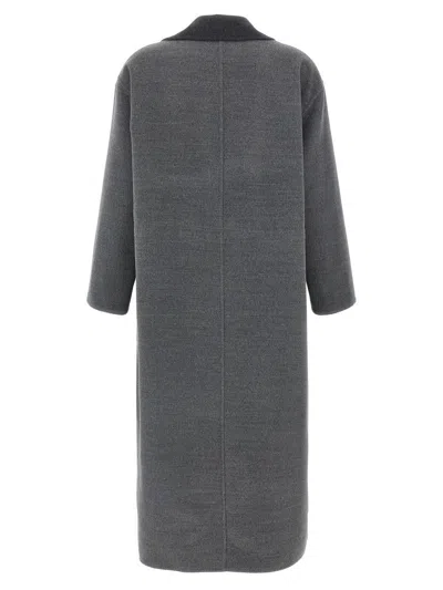 Fabiana Filippi Dressing Gown Coat Coats And Trench Coats Gray In Gray