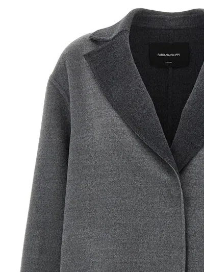 Fabiana Filippi Dressing Gown Coat Coats And Trench Coats Gray In Gray