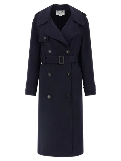 Stella Mccartney Double-breasted Wool Trench Coat Coats And Trench Coats Blue In Blue