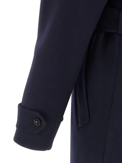 Stella Mccartney Double-breasted Wool Trench Coat Coats And Trench Coats Blue In Blue