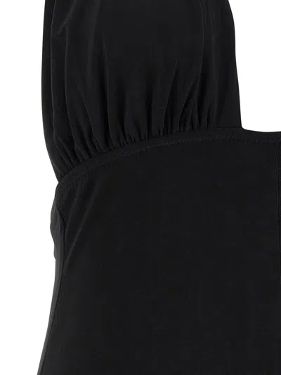 Norma Kamali Cross Halter Straight Leg Jumpsuit