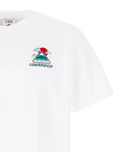 Casablanca Mountains Waves Print T-shirt In White