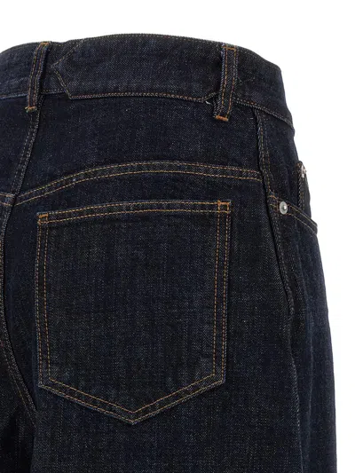 Jacquemus Ovalo Denim Trousers Featuring Pockets In Black