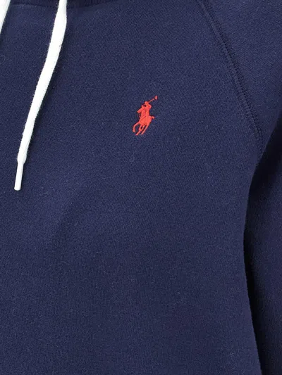 Polo Ralph Lauren Logo Embroidery Hoodie Sweatshirt Blue In Blue