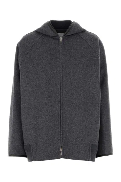 Bottega Veneta Women Double Face Wool Hooded Blouson With Leather Piping
