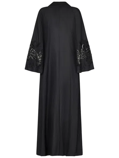 Max Mara Womens Ultramarine Monia Drawstring-waist Wool Midi Dress In Black