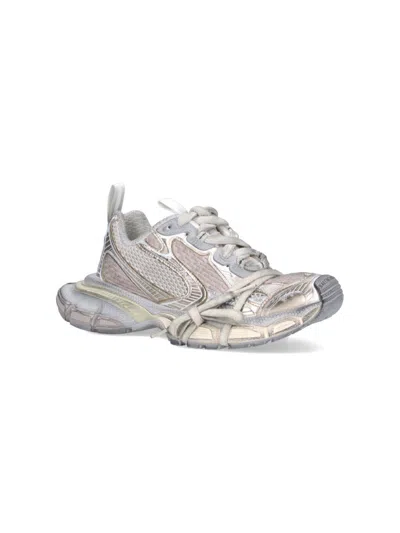 Balenciaga Oversized Platform Sneakers With Distressed Grey Mesh
