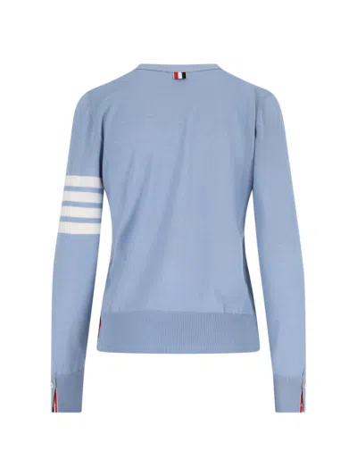 Thom Browne Virgin Wool Cardigan 4-bar In Blue