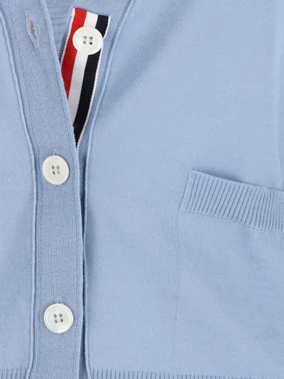 Thom Browne Virgin Wool Cardigan 4-bar In Blue