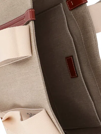 Chloé Structured Canvas Tote Bag With Leather Accents