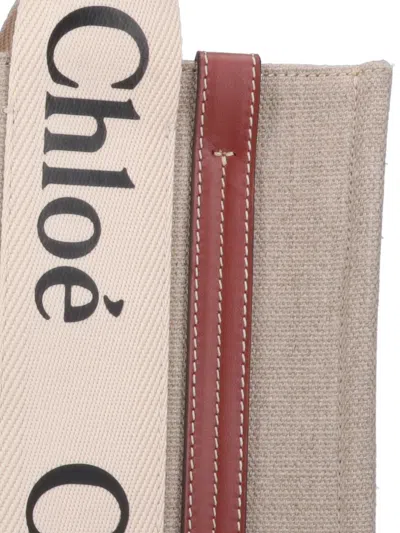 Chloé Structured White Handbag With Bold Branding