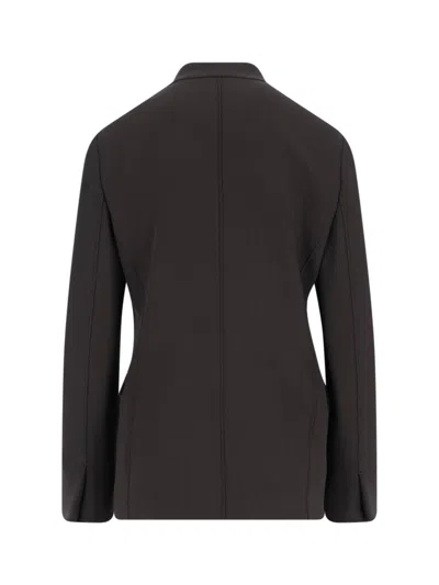 Giorgio Armani Tailored Jacket With Double-breasted Button Detailing In Brown