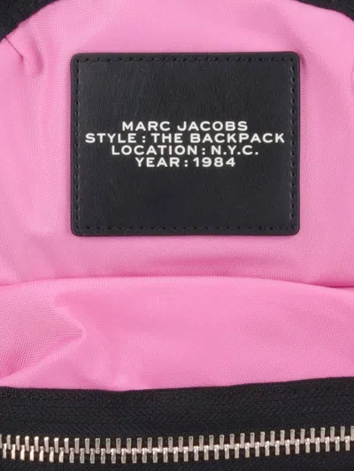 Marc Jacobs Medium Pink Nylon Backpack With Leather Accents In Pink
