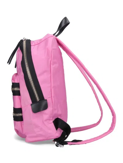Marc Jacobs Medium Pink Nylon Backpack With Leather Accents In Pink