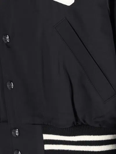 Polo Ralph Lauren Satin Bomber Jacket With Contrast Details In Black