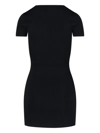 Alexander Wang Ribbed Mini Dress With V-neckline