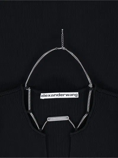 Alexander Wang Ribbed Mini Dress With V-neckline