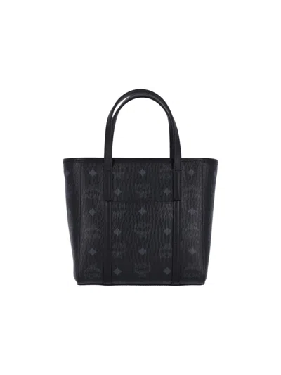 Mcm Structured Shoulder Bag With Textured Finish