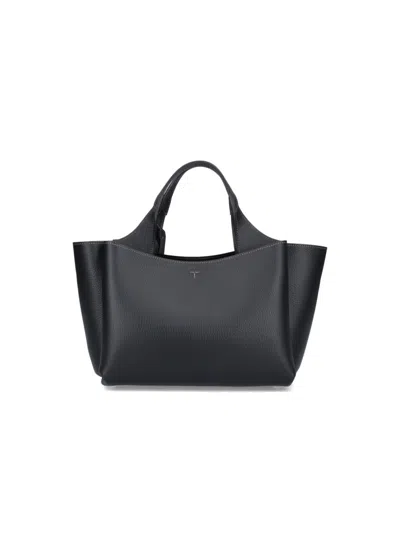 Tod's Textured Black Leather Mini Tote Bag