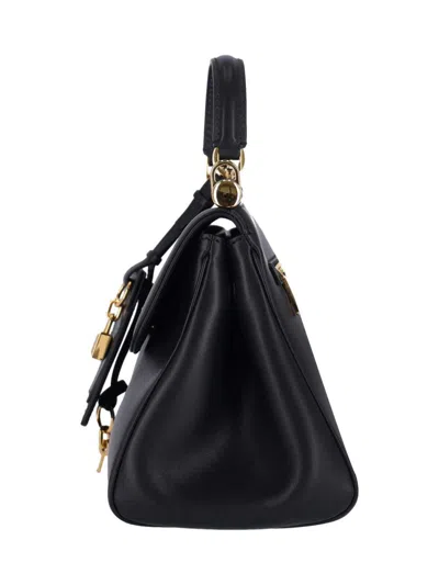 Dolce & Gabbana Structured Black Calfskin Handbag