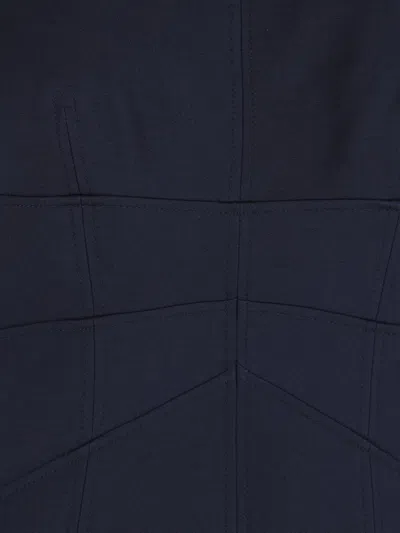 Alexander Mcqueen Mini Dress In Navy Wool