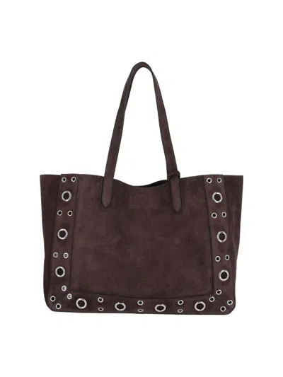 Valentino Garavani Medium Suede Tote Bag With Metallic Studs