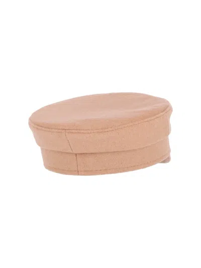 Ruslan Baginskiy Wool Hat With Pin "baker Boy" Beige