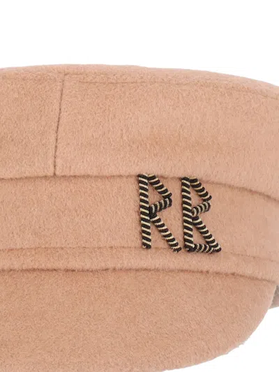 Ruslan Baginskiy Wool Hat With Pin "baker Boy" Beige