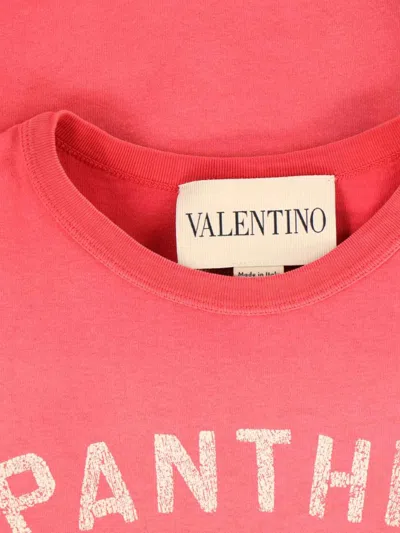 Valentino Panther Lady Graphic Print Crew Neck T-shirt In Red