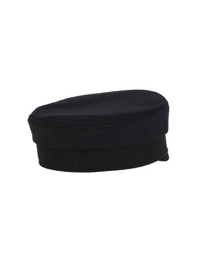 Ruslan Baginskiy "baker Boy" Wool Hat With Pin Black