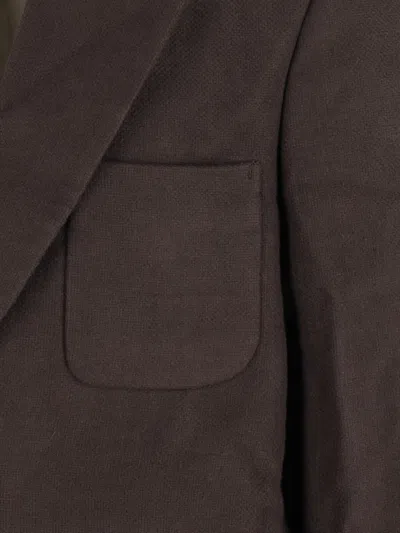 Our Legacy Linen Single Breasted Blazer, Brown, Notch Lapel In Brown