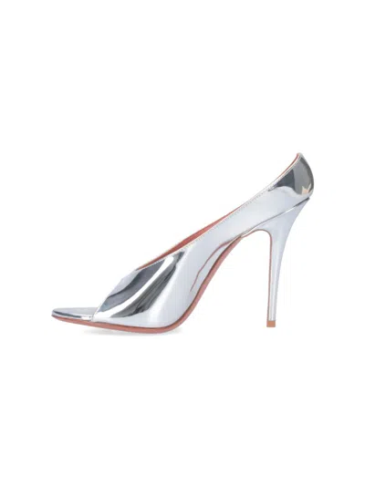 Amina Muaddi "anok Slipper" Pumps Mirrored Patent Calfskin