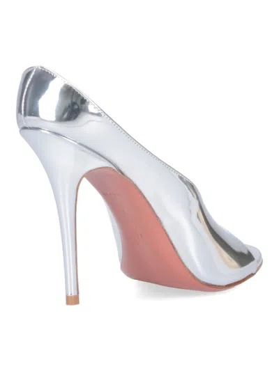 Amina Muaddi "anok Slipper" Pumps Mirrored Patent Calfskin