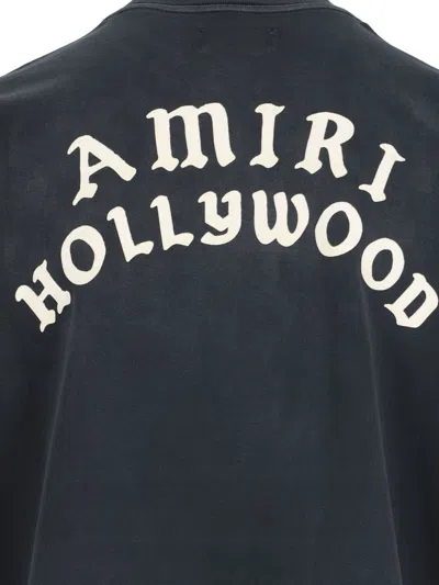 Amiri Hollywood Graphic Oversized T-shirt With Ribbed Crew Neck In Black