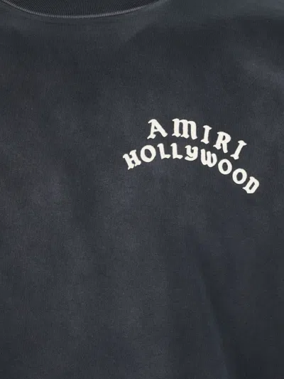 Amiri Hollywood Graphic Oversized T-shirt With Ribbed Crew Neck In Black