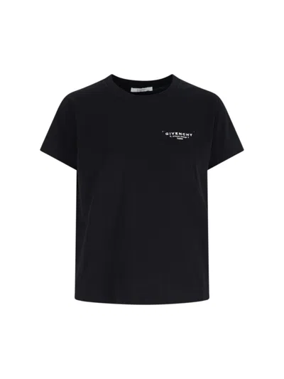 Givenchy Black Cotton Jersey Crewneck T-shirt In Black