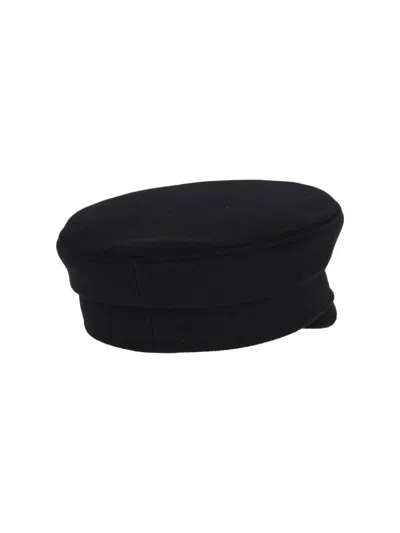Ruslan Baginskiy Wool Hat With Rhinestones "baker Boy" Black