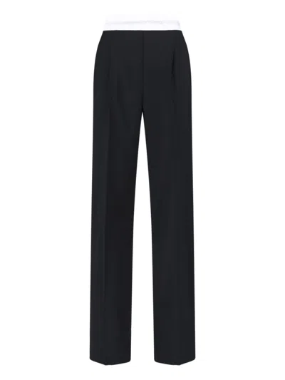 Alexander Wang High-waisted Black Trousers With Contrast Elastic Waistband In Black