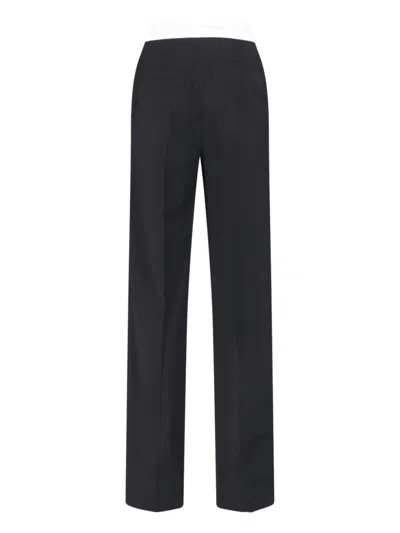 Alexander Wang High-waisted Black Trousers With Contrast Elastic Waistband In Black