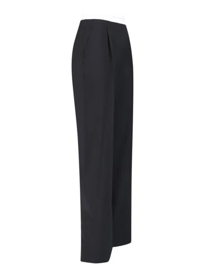 Alexander Wang High-waisted Black Trousers With Contrast Elastic Waistband In Black