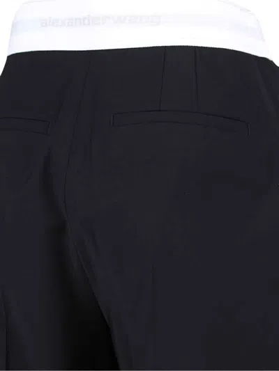 Alexander Wang High-waisted Black Trousers With Contrast Elastic Waistband In Black