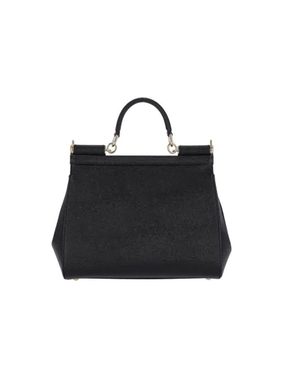 Dolce & Gabbana Large Black Calfskin Sicily Handbag