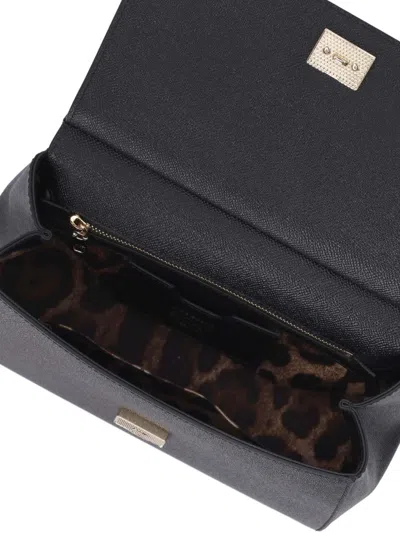 Dolce & Gabbana Large Black Calfskin Sicily Handbag