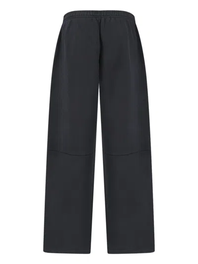 Alexander Wang High-waisted Black Cotton Sweatpants With Logo Embroidery In Black