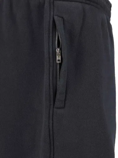 Alexander Wang High-waisted Black Cotton Sweatpants With Logo Embroidery In Black