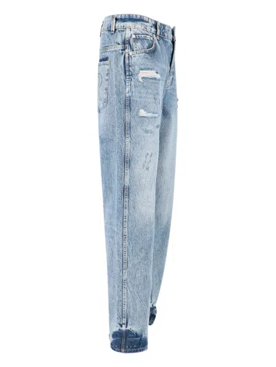 Represent Straight Leg Trousers With Distressed Style